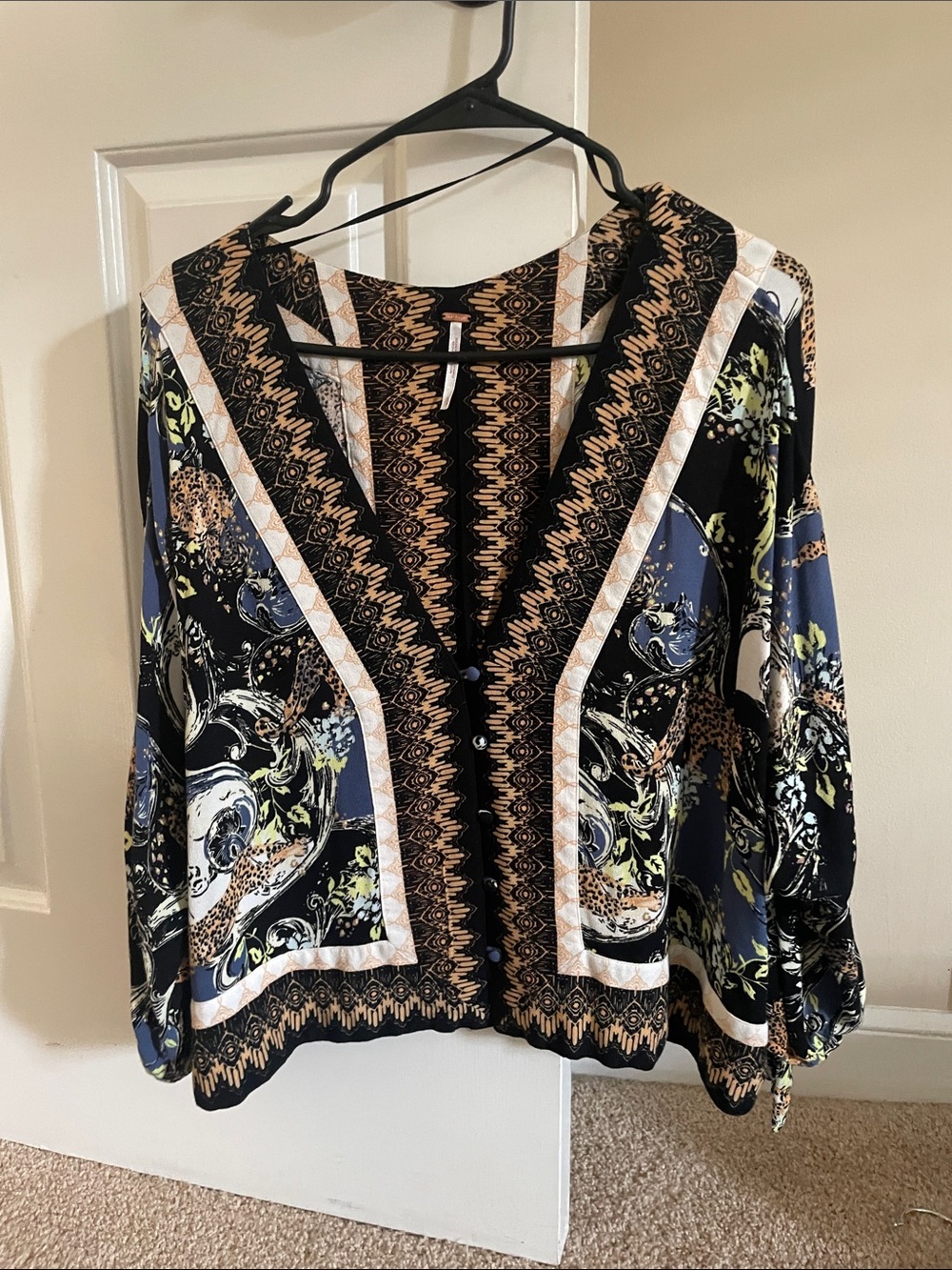 Free people Button-Front oversized boho Blouse